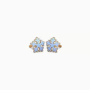 Delicate Snowflake Kids' Gold Earrings