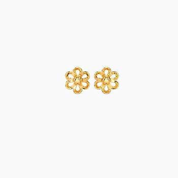 Floret Cutout Kids' Gold Earrings