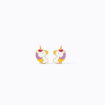 Mystical Unicorn Kids' Gold Earrings