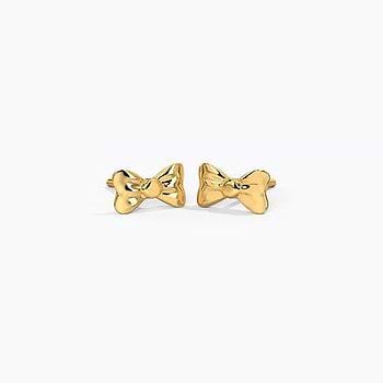 Pretty Bow Kids' Gold Earrings