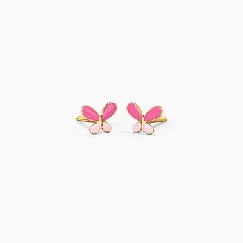 Flutter Butterfly Kids' Gold Earrings 