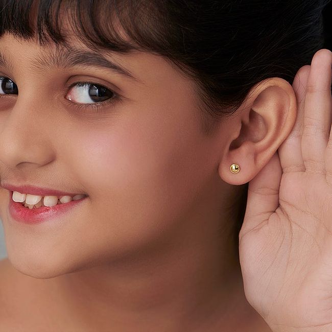 Childrens gold stud earrings hotsell