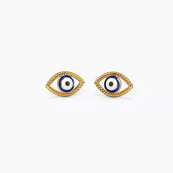 Exclusive Evil Eye Gold Stud Earrings For Women