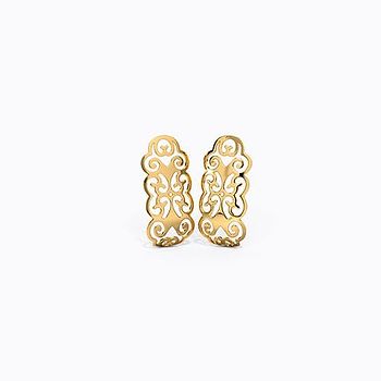 Knitty Braid Gold Hoop Earrings