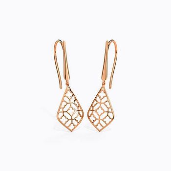 Floret Mesh Gold Drop Earrings
