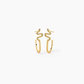 Serpent Gold Hoop Earrings
