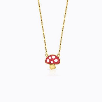 Chubby Mushroom Kids' Gold Necklace For Kids