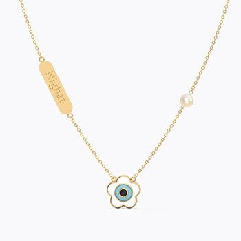 Evil Eye Personalised Gemstone Necklace