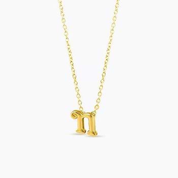 Classic Alphabet N Gold Necklace