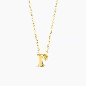 Classic Alphabet R Gold Necklace