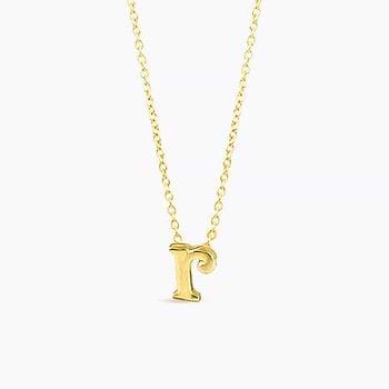 Classic Alphabet R Gold Necklace