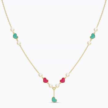 Bubbly Heart Kids Pearl Necklace