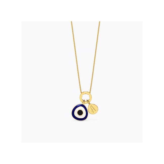 Shop Modernistic Evil Eye Personalised Gold Pendant Online