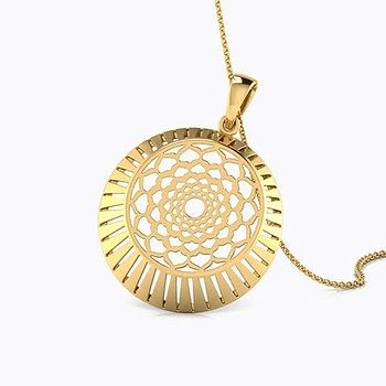 Rosey Disc Gold Pendant