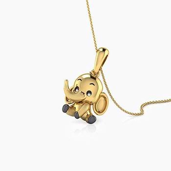 Baby Elephant Kids' Gold Pendant