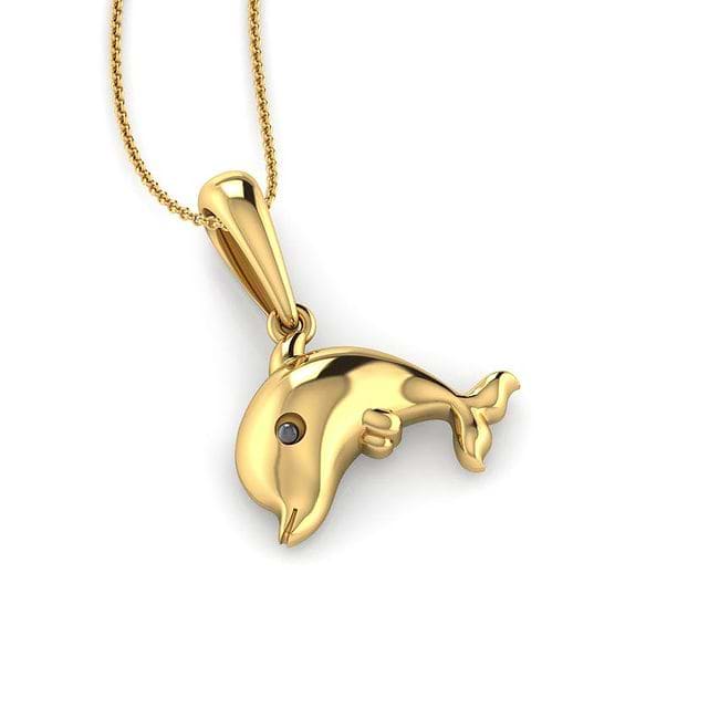 Jumping Dolphin Kids' Gold Pendant