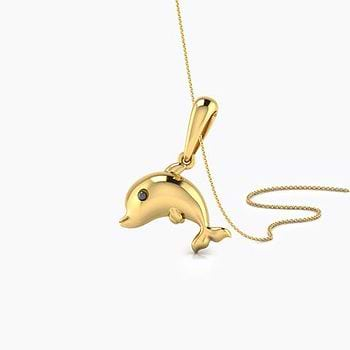 Jumping Dolphin Kids' Gold Pendant