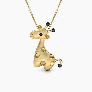 Cute Giraffe Kids' Gold Pendant
