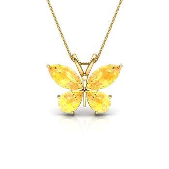 Glitter Butterfly Gemstone Pendant