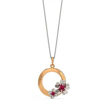 Ruhi Floral Gemstone Pendant