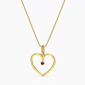 Heart Silhouette Gemstone Pendant
