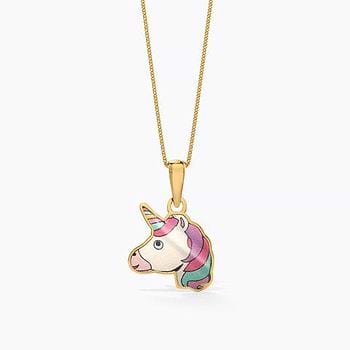 Enchanted Unicorn Kids' Gold Pendant