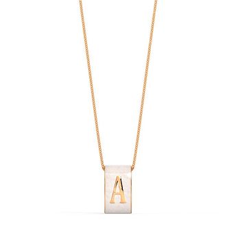 Alphabet A Vibrant Gold Pendant