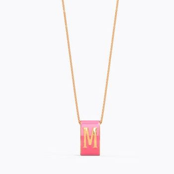 Alphabet M Vibrant Gold Pendant