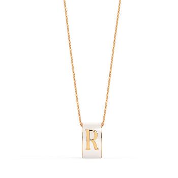 Alphabet R Vibrant Gold Pendant