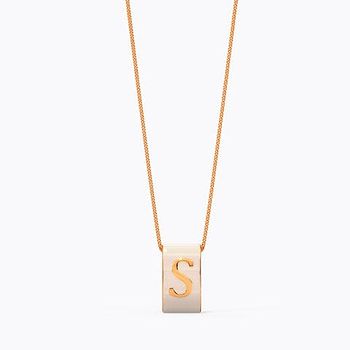 Alphabet S Vibrant Gold Pendant