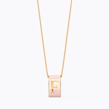 Alphabet F Vibrant Gold Pendant