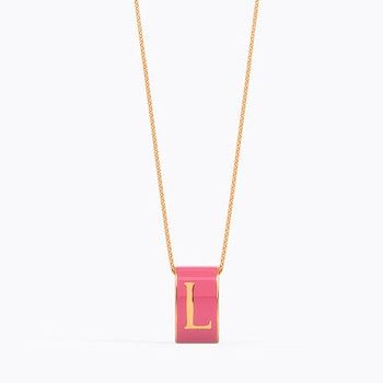 Alphabet L Vibrant Gold Pendant