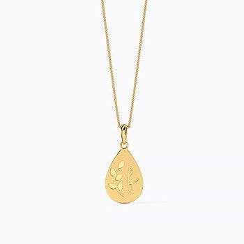 Personalised Drop Gold Pendant