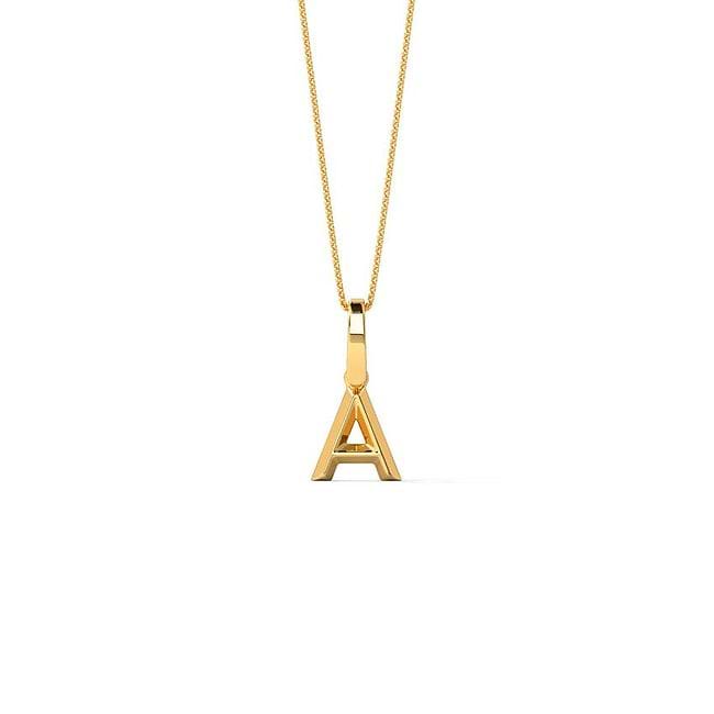 Alphabet a pendants gold cheap