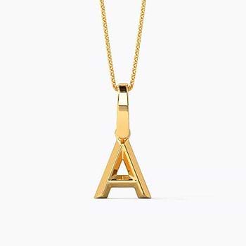 Bold Alphabet A Gold Pendant