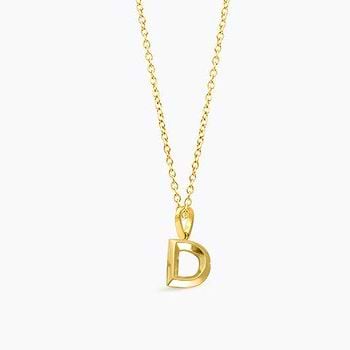 Bold Alphabet D Gold Pendant
