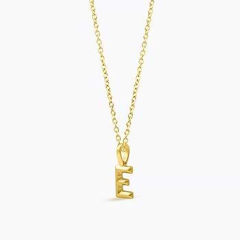 Bold Alphabet E Gold Pendant