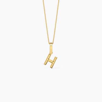 Bold Alphabet H Gold Pendant