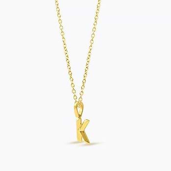 Bold Alphabet K Gold Pendant