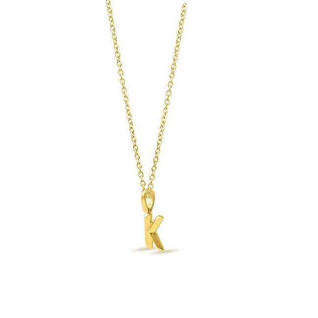 K alphabet gold pendant discount