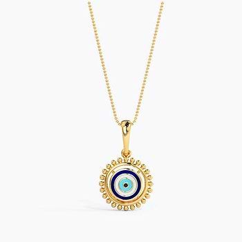 Fashionable Evil Eye Gold Pendant