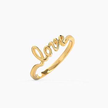Love Cursive Gold Ring