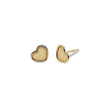 Heart mesh Kids' Gold Earrings