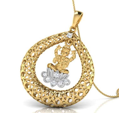 Kamala Lakshmi Diamond Pendant